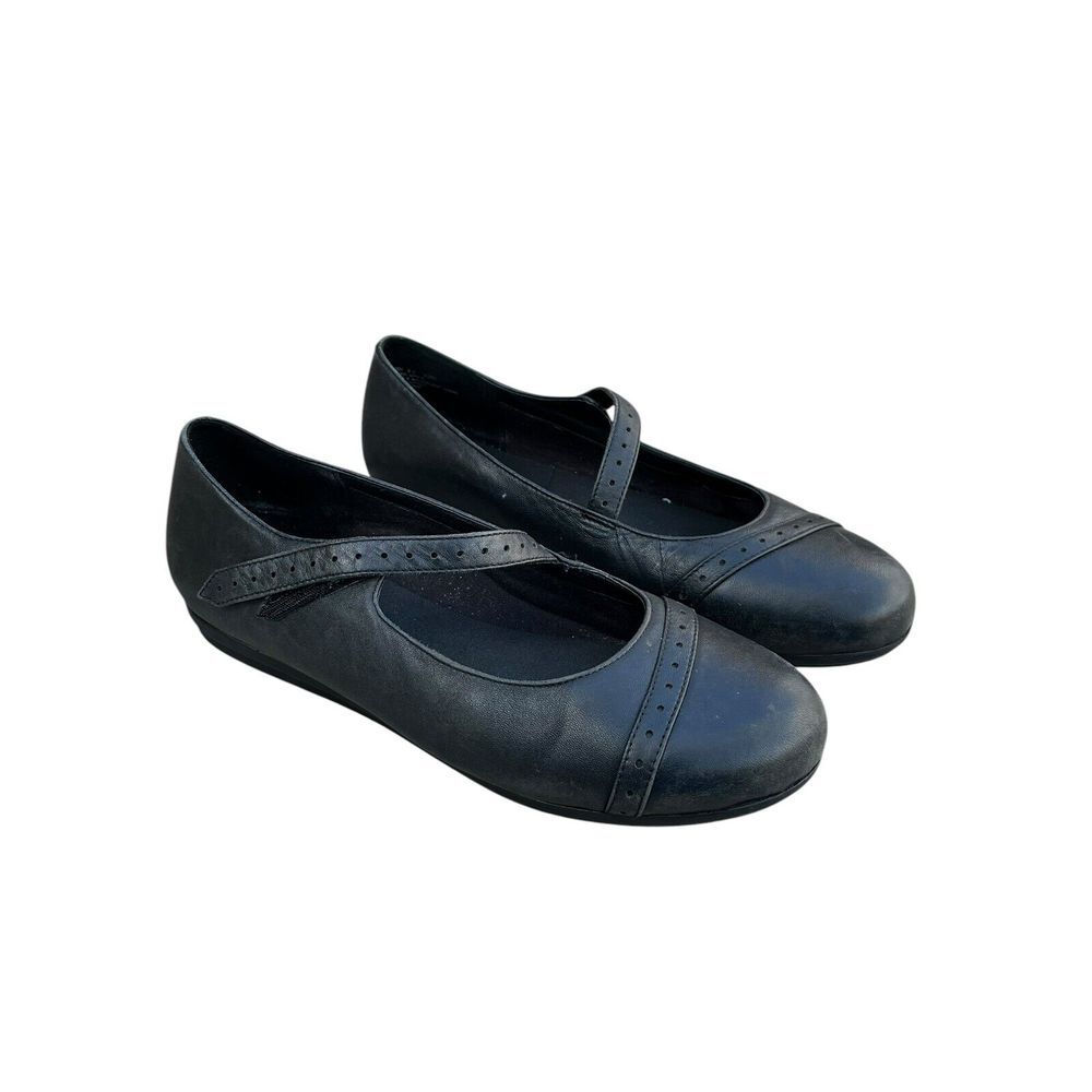 Abeo Fern Mary Jane Flats Black Leather 3D Orthotics Comfort size 9.5